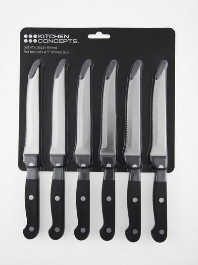 Set cuchillos sierra 6pzs — Color negro