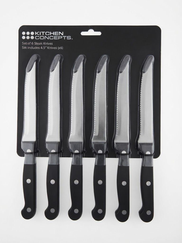 Set cuchillos sierra 6pzs — Color negro