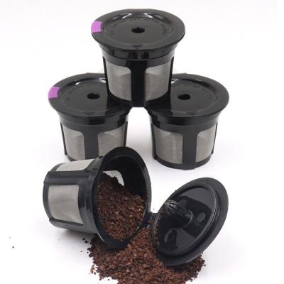 Pack 4 Cápsula reutilizable de K-cup. — Negra con filtro metalico.
