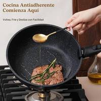 Juego de Ollas antiadherentes de granito con mango removible. 15 piezas. — Granito Negro. Apto para induccion. — foto 4