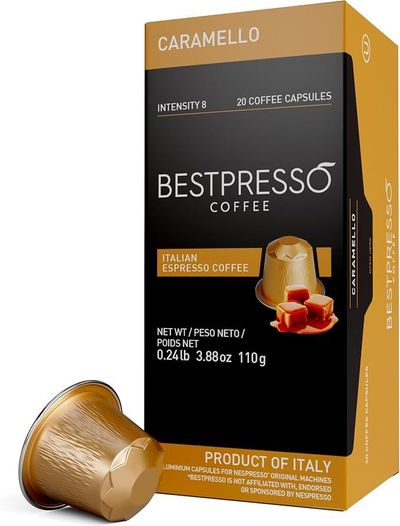 Cápsulas de café espresso Caramelo, Intensidad 8 — Nespresso Original pods.