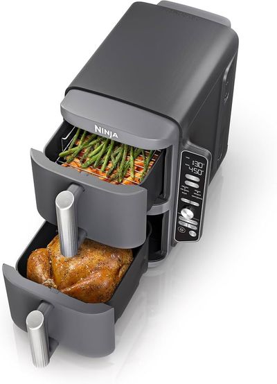 Freidora de aire Ninja DoubleStack XL de 10 qt, dos cestas — Color Gris
