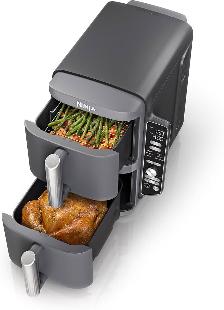 Freidora de aire Ninja DoubleStack XL de 10 qt, dos cestas — Color Gris