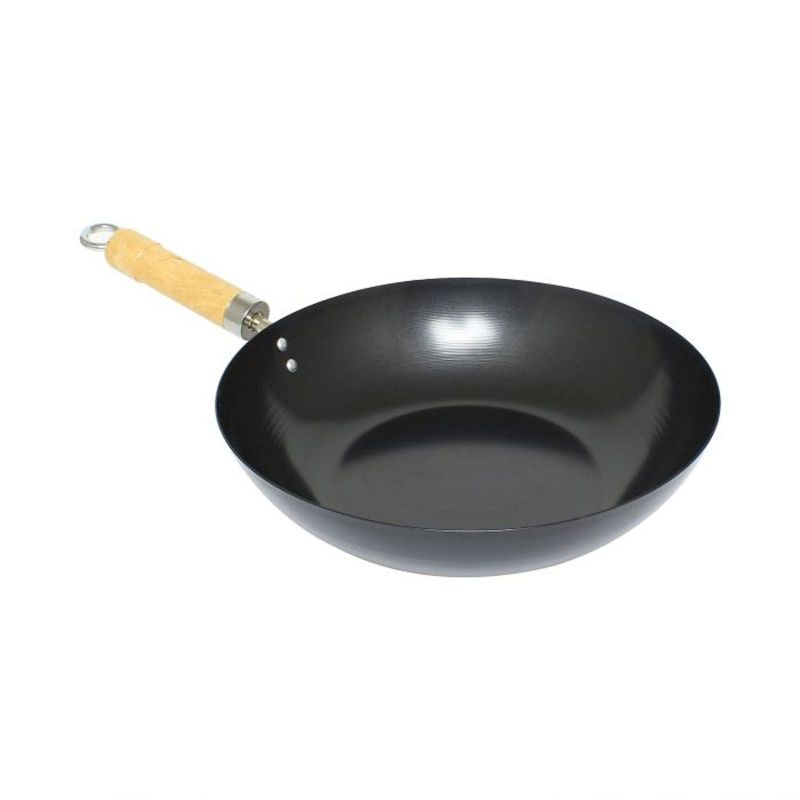 Wok antiadherente de base plana de 12 pulgadas