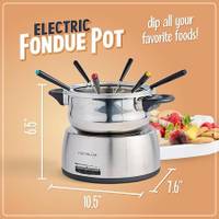 Olla eléctrica para fondue de acero inoxidable. — capacidad para 6 tazas. — foto 2