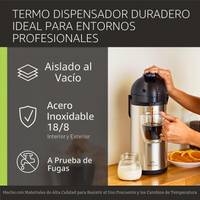 Dispensador Termico, Termo de cafe. 3L. — En Acero Inoxidable, con bomba. — foto 3