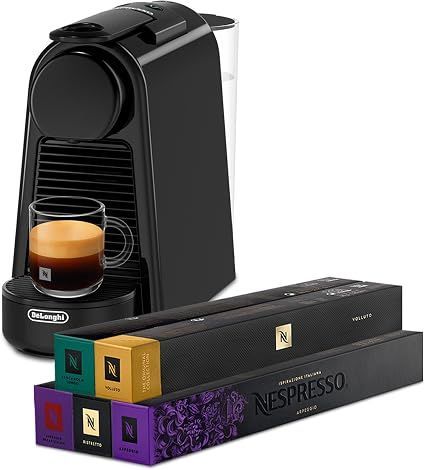 Cafetera de cápsulas compacta.