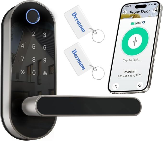 Cerradura electrónica inteligente con lector de huella y teclado