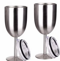 Copa de vino con tapa 12oz — Acero inoxidable — foto 3