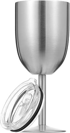 Copa de vino con tapa 12oz — Acero inoxidable