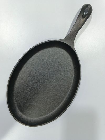 Sartén ovalada largo 25cm — Sartén ovalado para fajitas Hierro fundido
