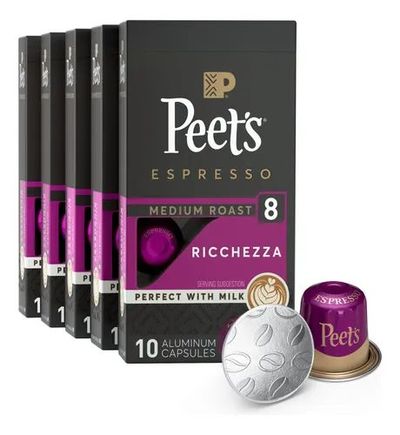 Cápsulas de café espresso Ricchezza — Nespresso Original Pods.