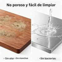 Tabla de picar de acero inoxidable 304, 80x40 — Dimensiones 80cm x 40cm — foto 3