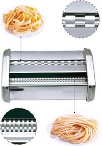 Máquina eléctrica de pasta con motor, manivela y rodillo de ravioles — Acero inoxidable — foto 3