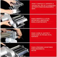 Máquina eléctrica de pasta con motor, manivela y rodillo de ravioles — Acero inoxidable — foto 4