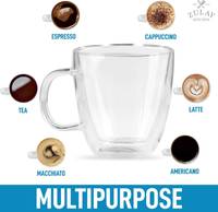 Juego de 2 tazas de vidrio para café espresso de doble pared — foto 2
