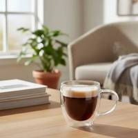 Juego de 2 tazas de vidrio para café espresso de doble pared — foto 4