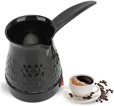 Cafetera turca, eléctrica de 600ml. — Color Negro - Mango desmontable.