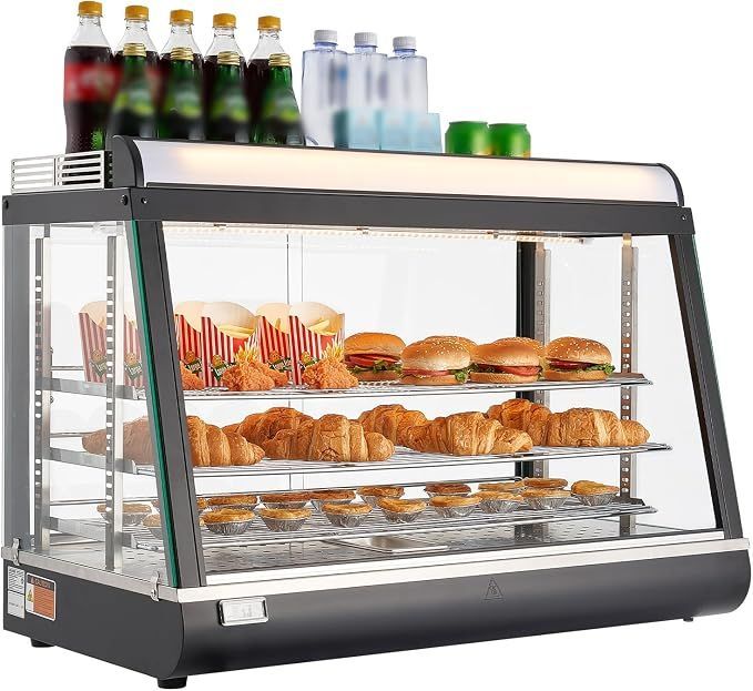 Vitrina exhibidora caliente de mostrador 110cm