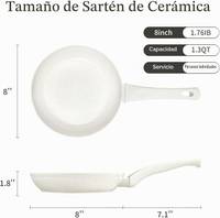 sarten de ceramica con tapa — ceramica color blanco cocinas de induccion  20 cm 8 pulgaqdas — foto 2