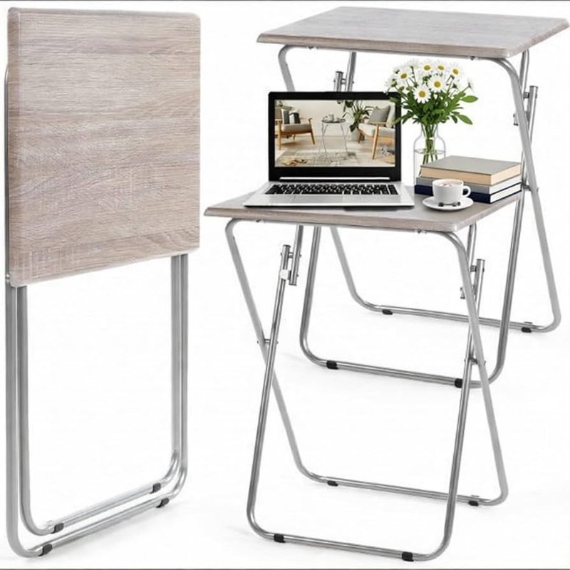 Mesa plegable portátil — Diseño símil madera