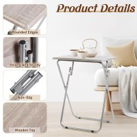 Mesa plegable portátil — Diseño símil madera — foto 3