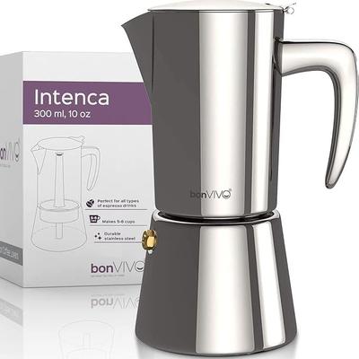 Cafetera, Greca 4cup. 200ml — Acero inoxidable, apto para induccion.