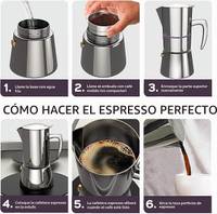 Cafetera, Greca 4cup. 200ml — Acero inoxidable, apto para induccion. — foto 3