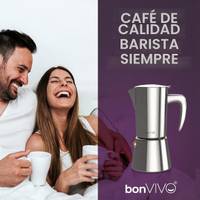 Cafetera, Greca 4cup. 200ml — Acero inoxidable, apto para induccion. — foto 4