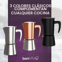 Cafetera, Greca 4cup. 200ml — Acero inoxidable, apto para induccion. — foto 5