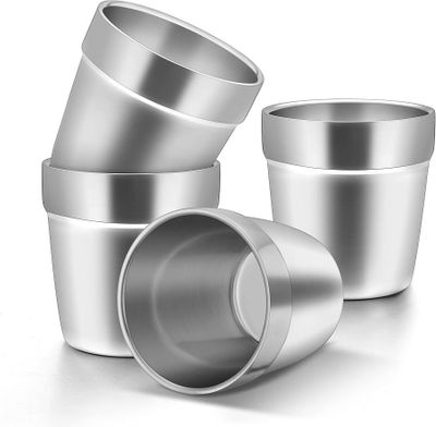 Taza 6oz 4pcs — Acero inoxidable