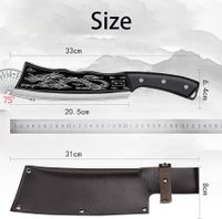Cuchillo de carnicero con grabado de dragón y funda — foto 2