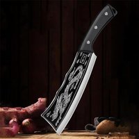 Cuchillo de carnicero con grabado de dragón y funda — foto 3