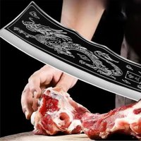 Cuchillo de carnicero con grabado de dragón y funda — foto 6