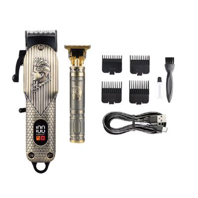 Maquina de afeitar profesional — Metal labrado color bronce