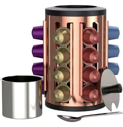 Azucarera y organizador de cápsulas de café, NESPRESSO — Color Cobre.