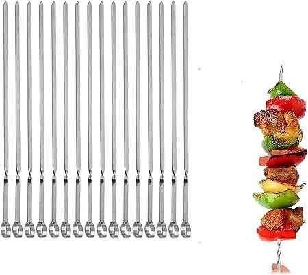 Pinchos para barbacoa con estuche — Acero inoxidable