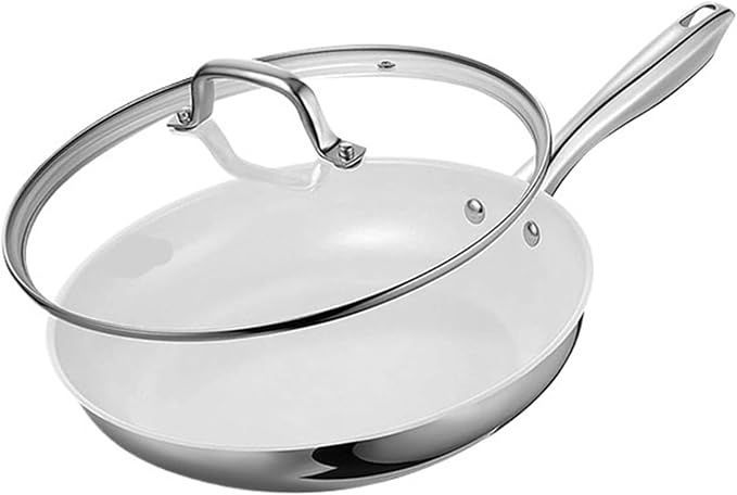 Sartén cerámica 26 cm 10" con tapa. — Apto para Inducción.