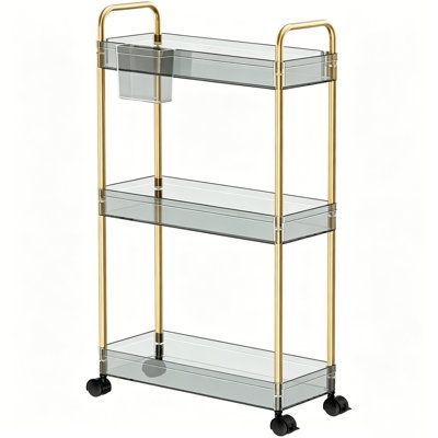 Organizador rodante 3 niveles — Negro y dorado