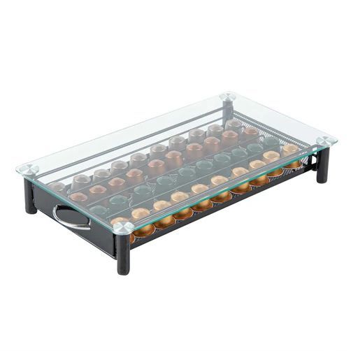 Organizador de cápsulas de café Nespresso Original, tipo gaveta. — Negro, capacidad 40 cápsula.