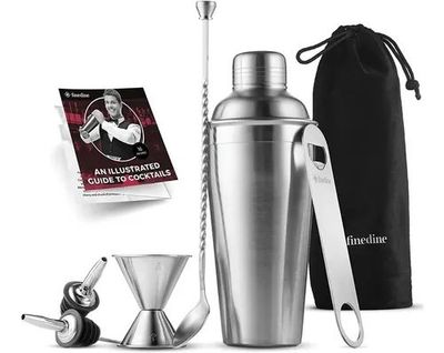 Set de coctelería de 7 piezas de acero inoxidable