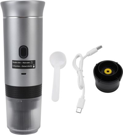 Cafetera portátil recargable 3 en 1. — Color Gris