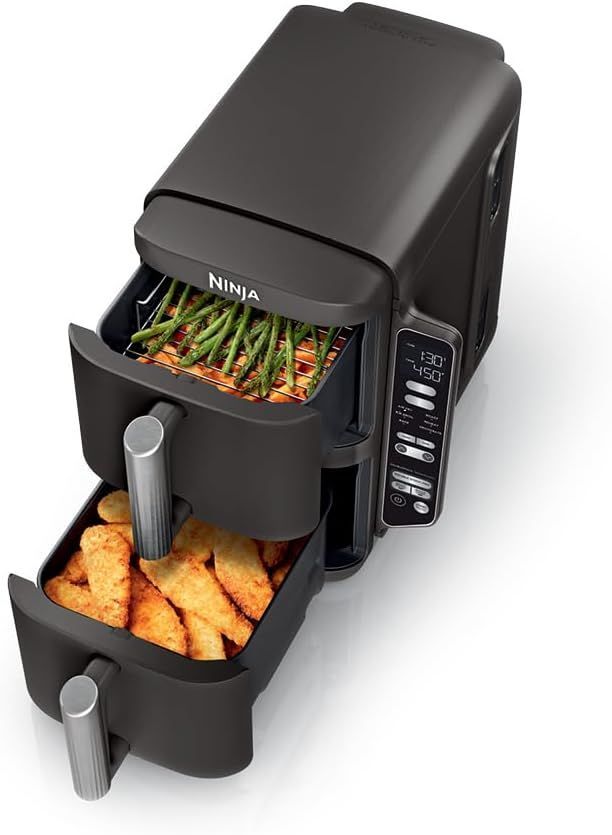 Freidora de aire Ninja DoubleStack de 8 qt, dos cestas. — Color Negro