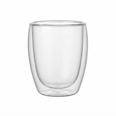 Set 4 tazas doble pared vidrio. — 12oz