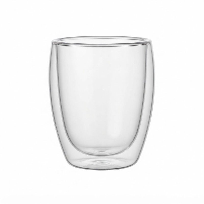 Set 4 tazas doble pared vidrio. — 12oz