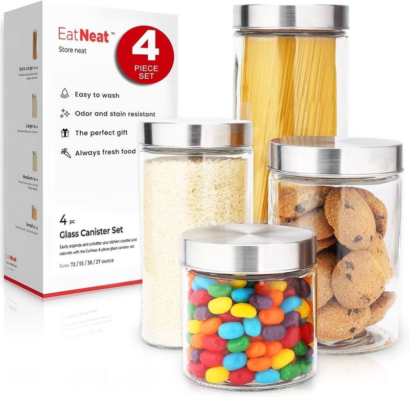 Juego de Envases de vidrio 4pzs