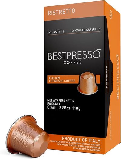 Cápsulas de café espresso Ristretto intensidad 11. — Nespresso Original pods.