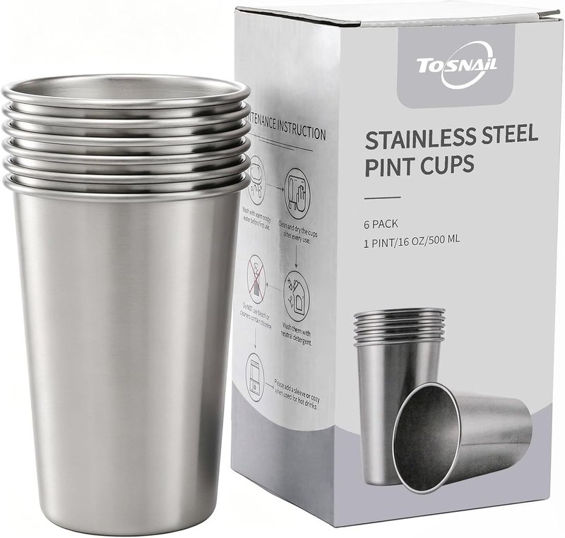 Vasos de acero inoxidable 500ml — Paquete de 6 unds