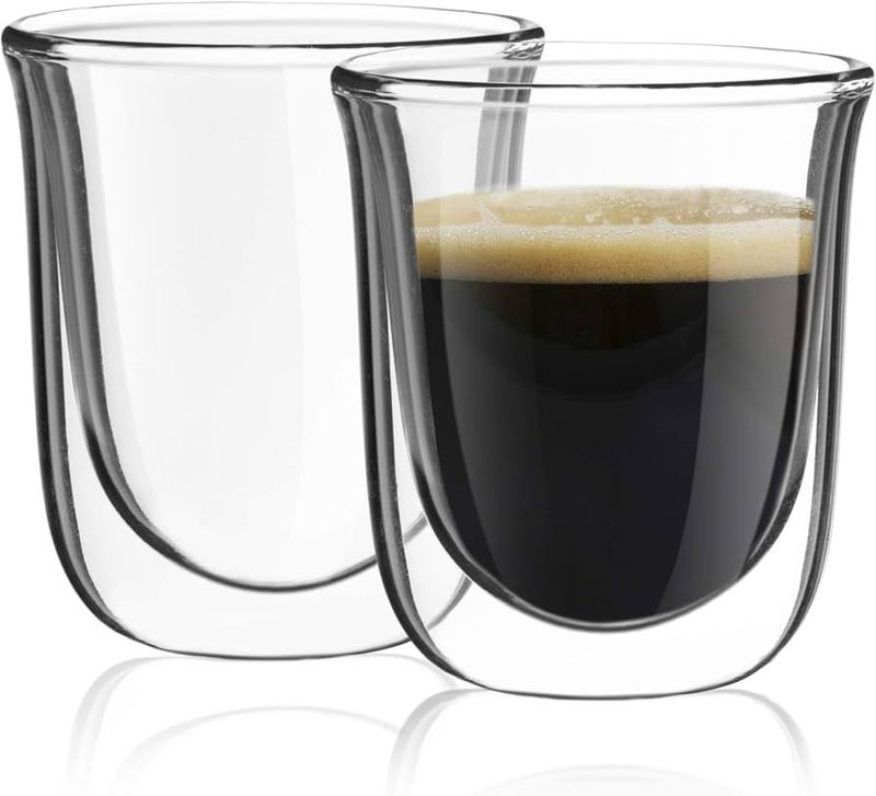 Juego de 2 tazas para café espresso de doble pared — 2oz