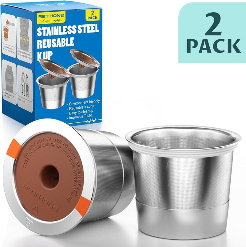 Pack 2 Capsula Reutilizable k-cup. — Refill, Acero inoxidable.